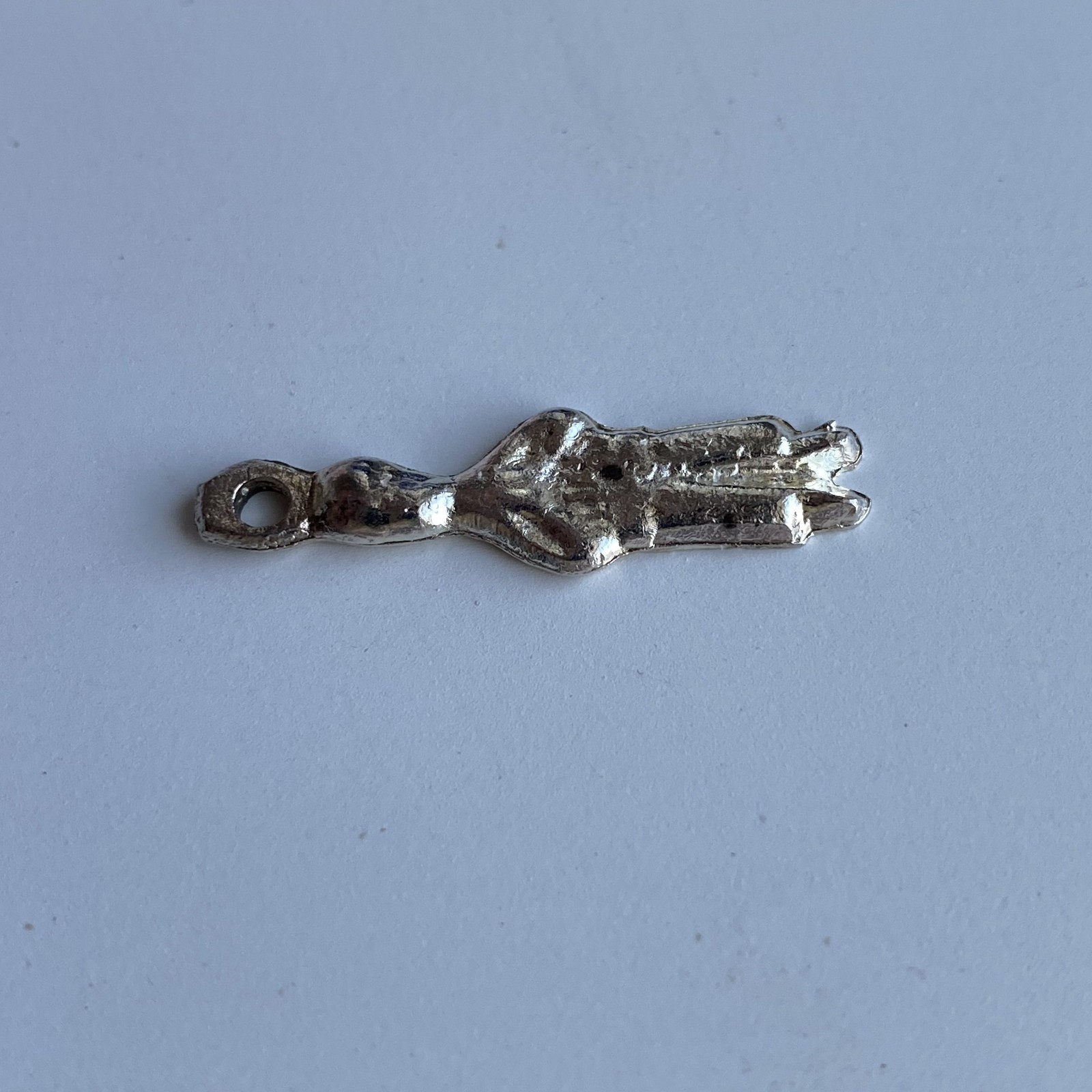 Vintage Mexico Milagro Charm Mexican ExVoto Religious Pendant Amulet Silver Tone