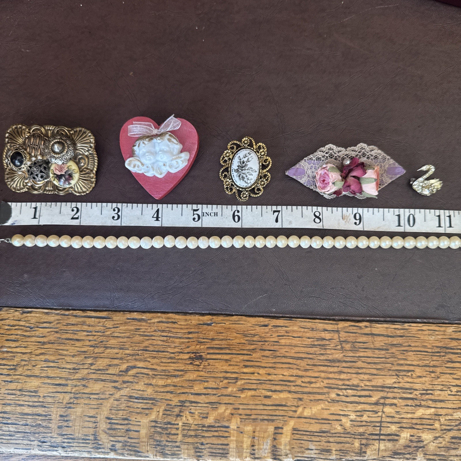 Vintage Handmade Grandma-core Floral Lot, Roses, Brass, Angels & Pearls 💐💖