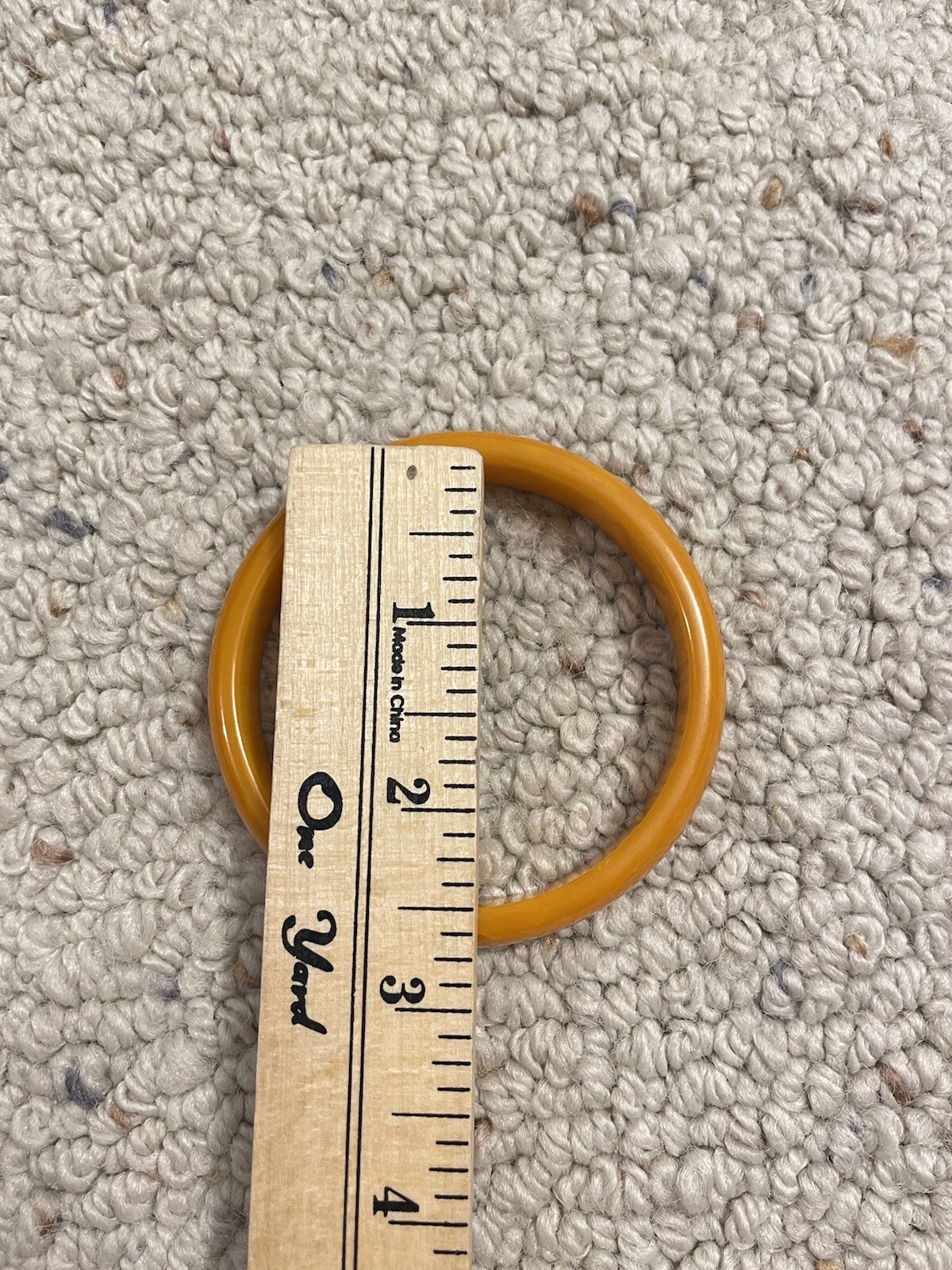 Vintage Butterscotch Bakelite Bangle Bracelet 1/2 Inch Wide Great Condition