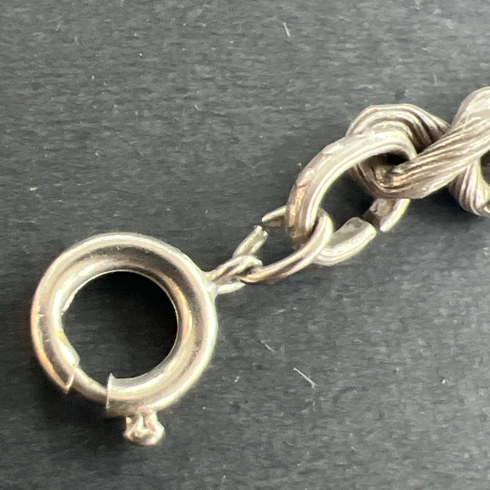Vintage Silver or Pewter Tone Large Link Bracelet 8.75” Gun Metal Brushed Etched