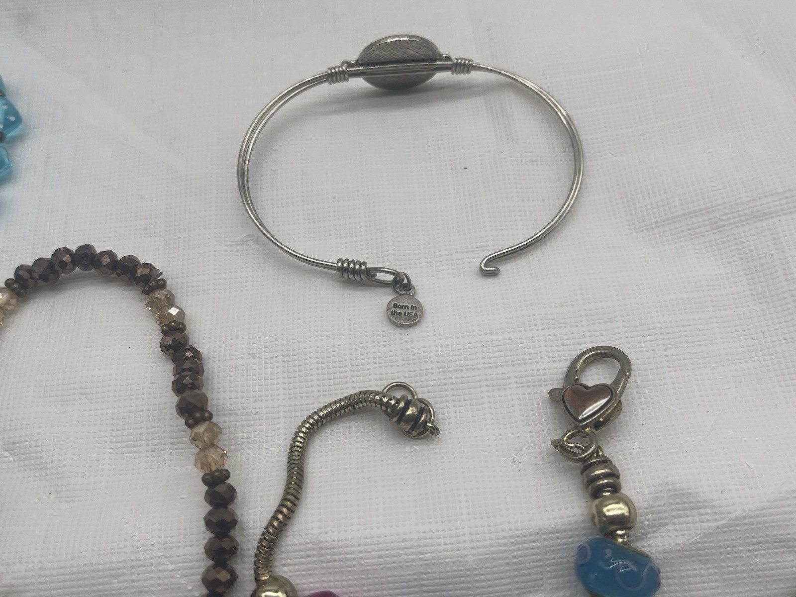 Vintage Y2K Colorful Bracelet Lot 6 Pc Charm Bracelet Bangle Stretch Beaded