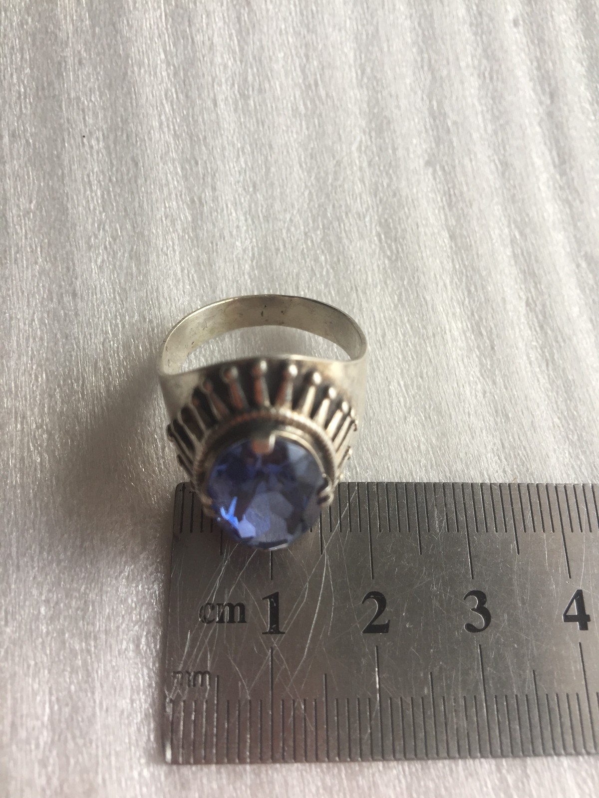 Rings Russian Soviet Silver 875 star Topaz (laborat glass) Kostroma vintage USSR