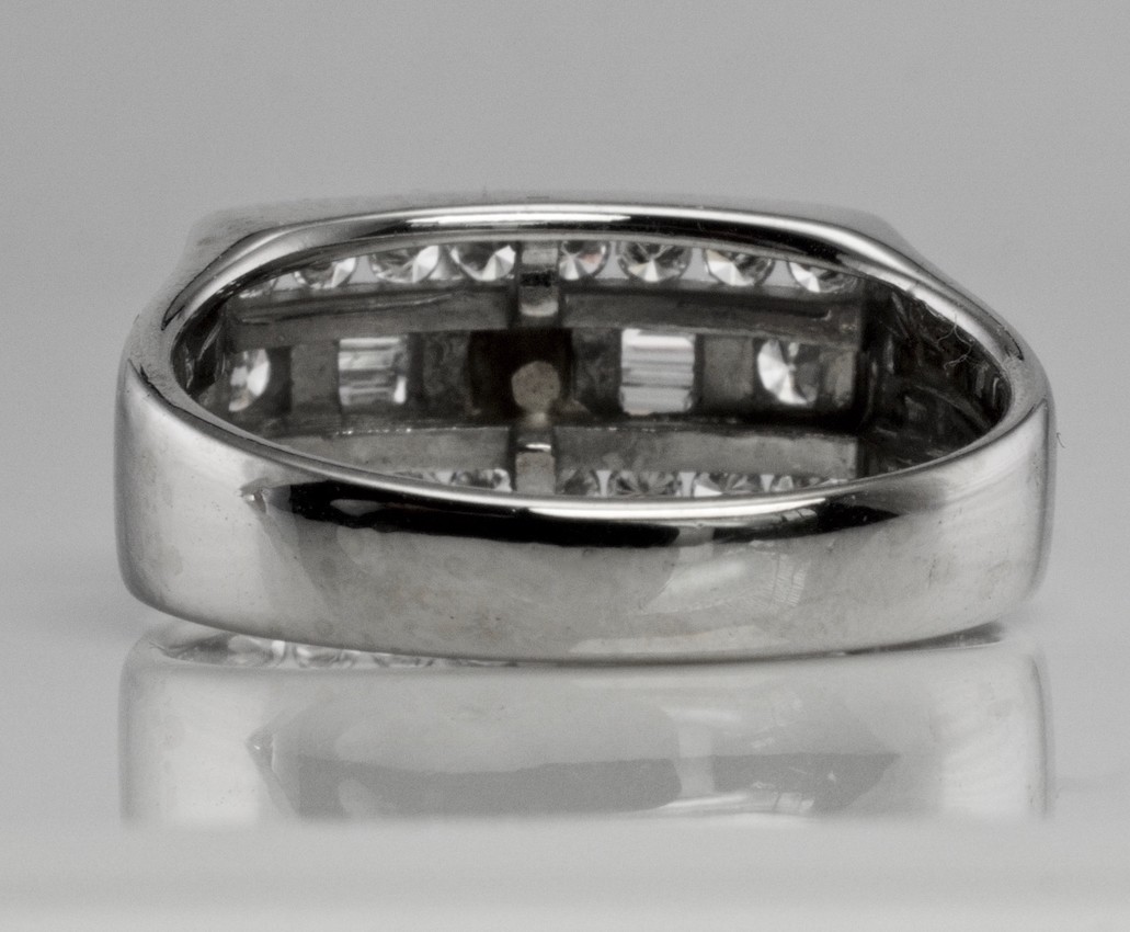 Natural Diamond Ring 14K White Gold Band 1.14 TDW Engagement Estate