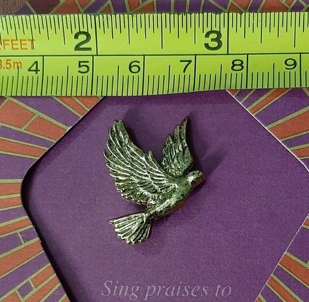 Vintage 1995 Valley Casting Alleluia Gold Tone Dove Jacket Lapel Pin Psalms 9:11