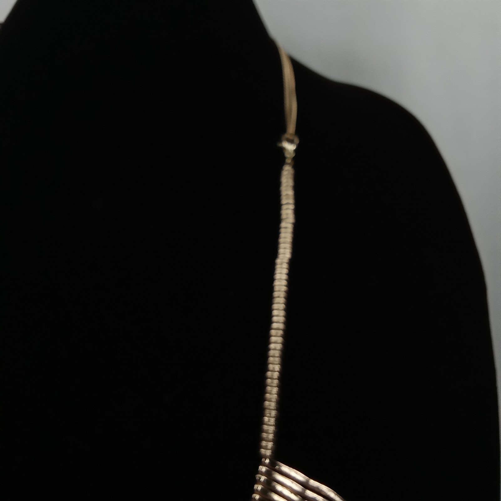 Vintage Stella & Dot Modernist Gold Spike Geometric Bib Statement Necklace