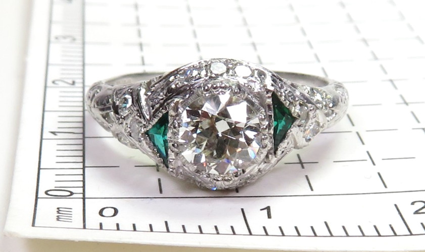 Antique Art Deco 1920’s Diamond Engagement Ring Plat Pall Ring Size 5.5 UK-K1/2