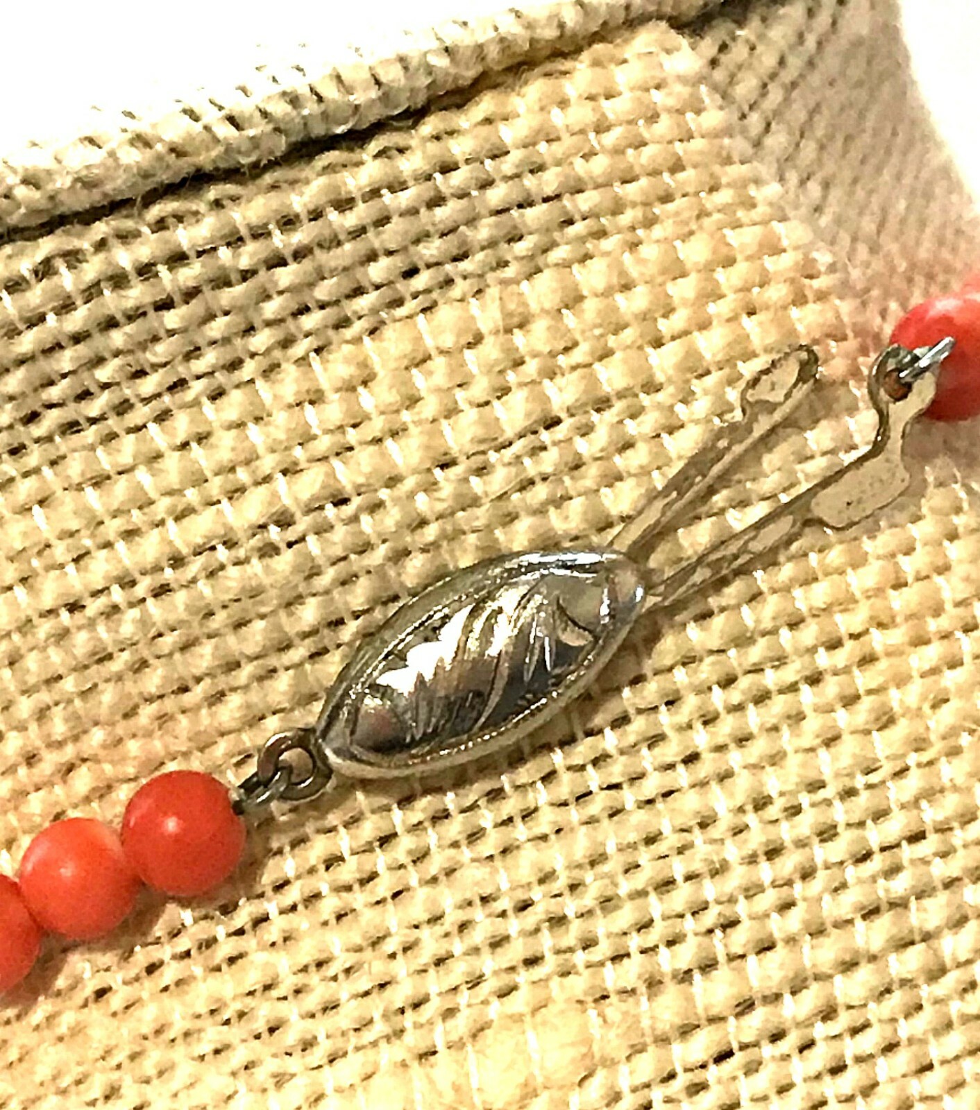 5mm Genuine Natural Pink Red Coral Beads Necklace in Silver Setting 78cm 29 gms