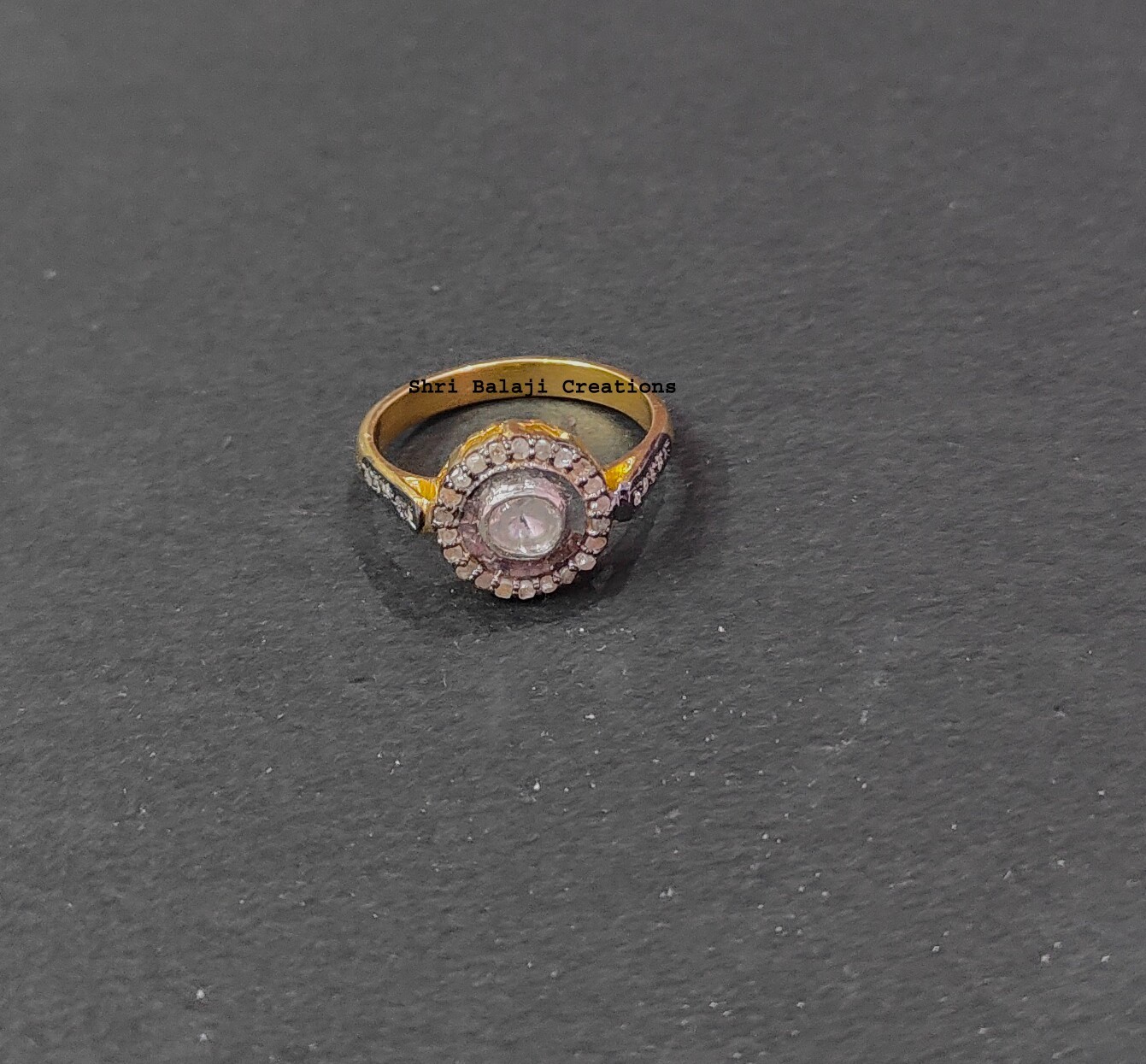 Natural Rosecut Diamond , Uncut Polki & 925 Sterling Silver Ring Jewelry