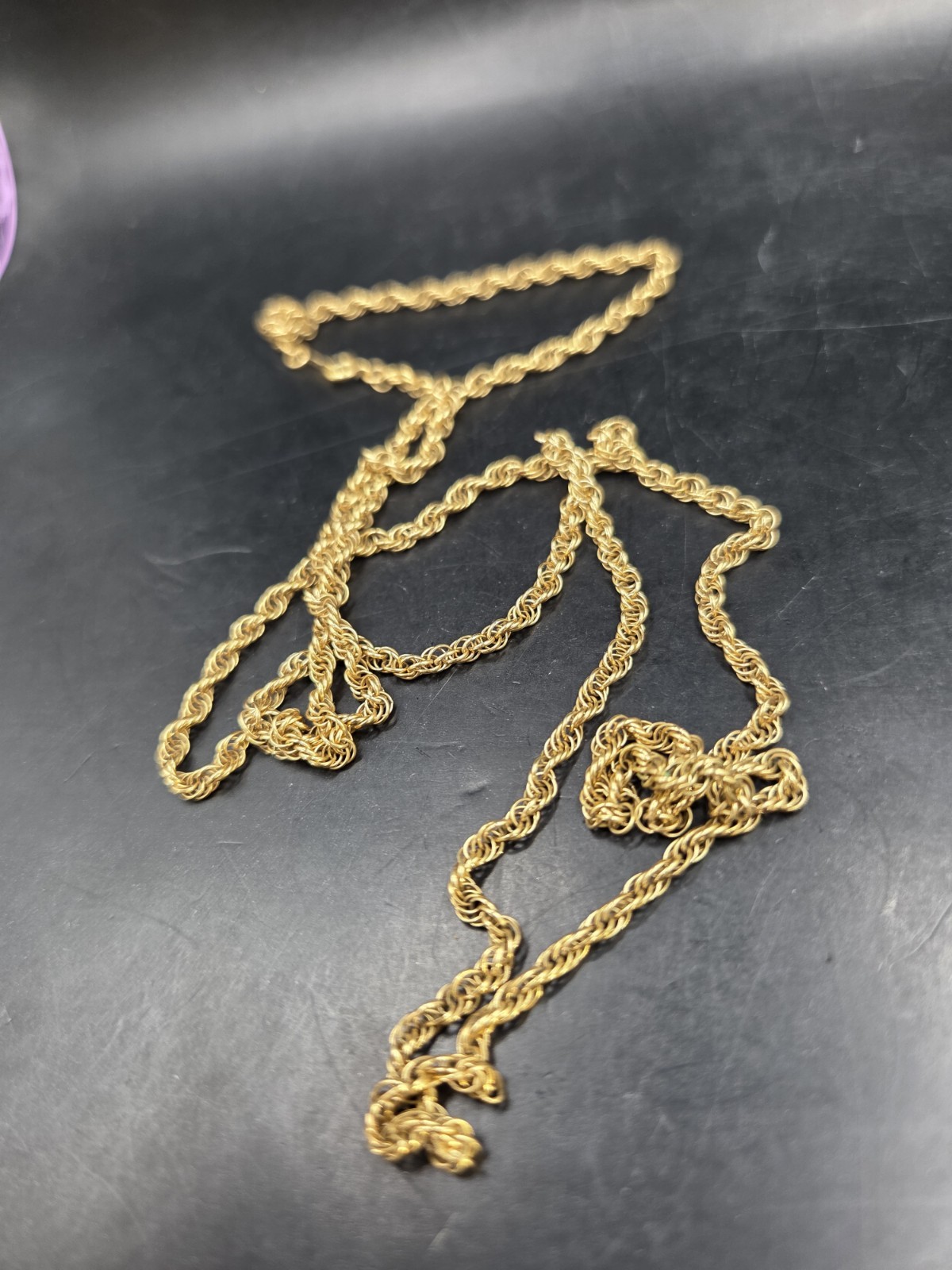 Vintage 1/20 12k Gold Filled Rope Chain Necklace 30 Inch