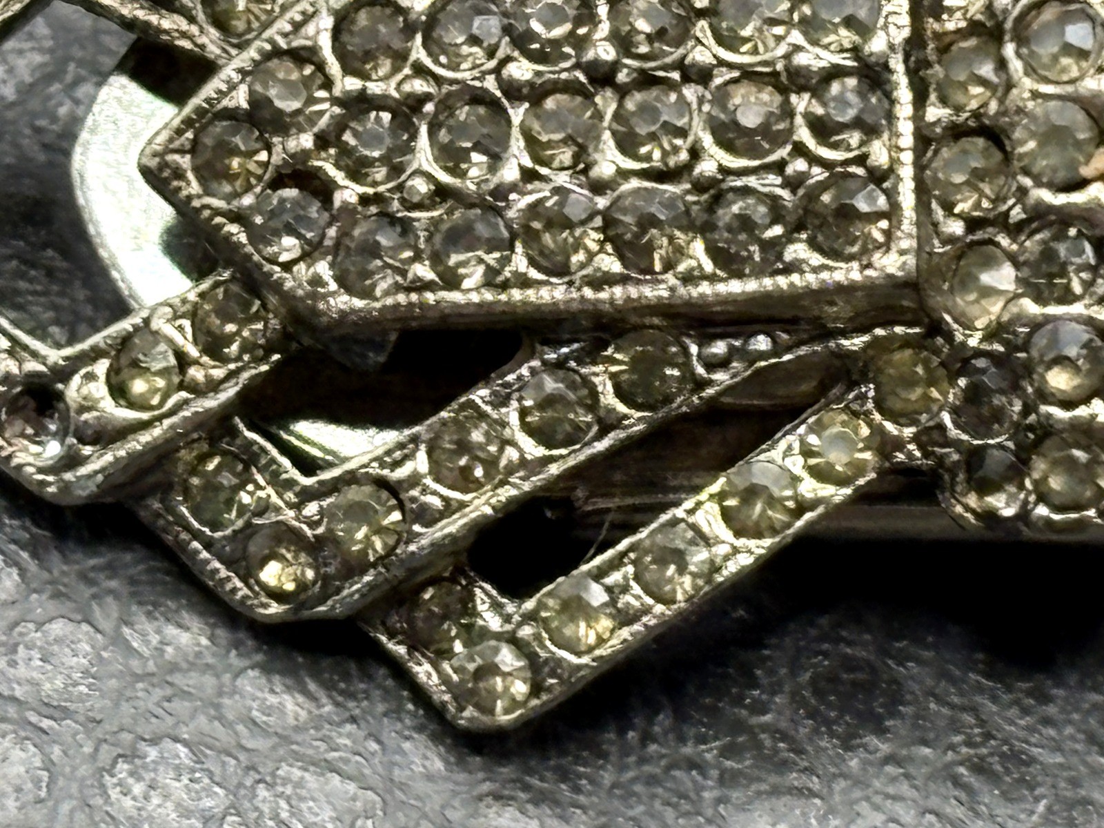 Vintage Art Deco Bow Rhinestone Duette Brooch Pin Convertible Dress Clips READ