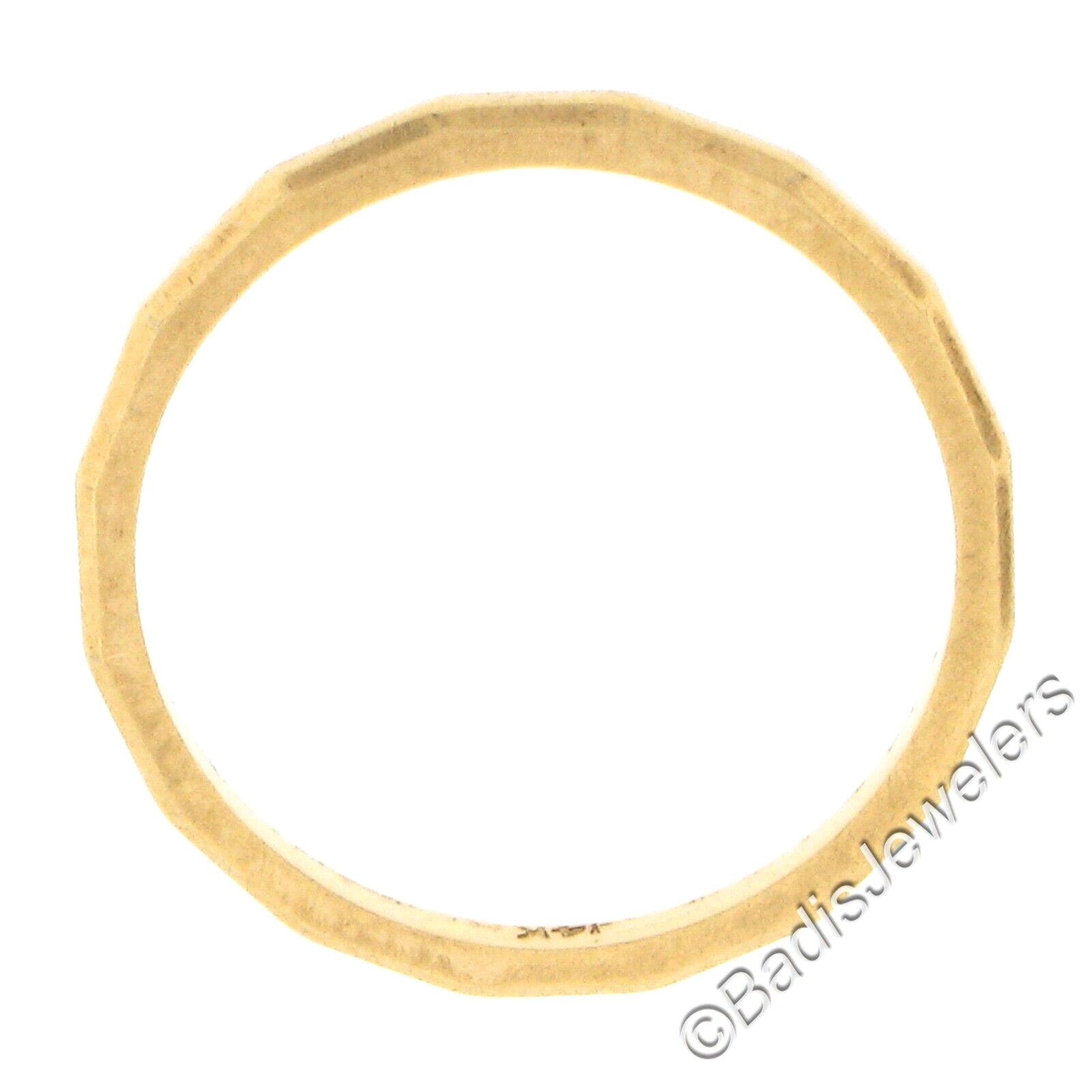 Vintage 14k Yellow Gold 1.6mm Polished Faceted Eternity Stack Wedding Band Ring