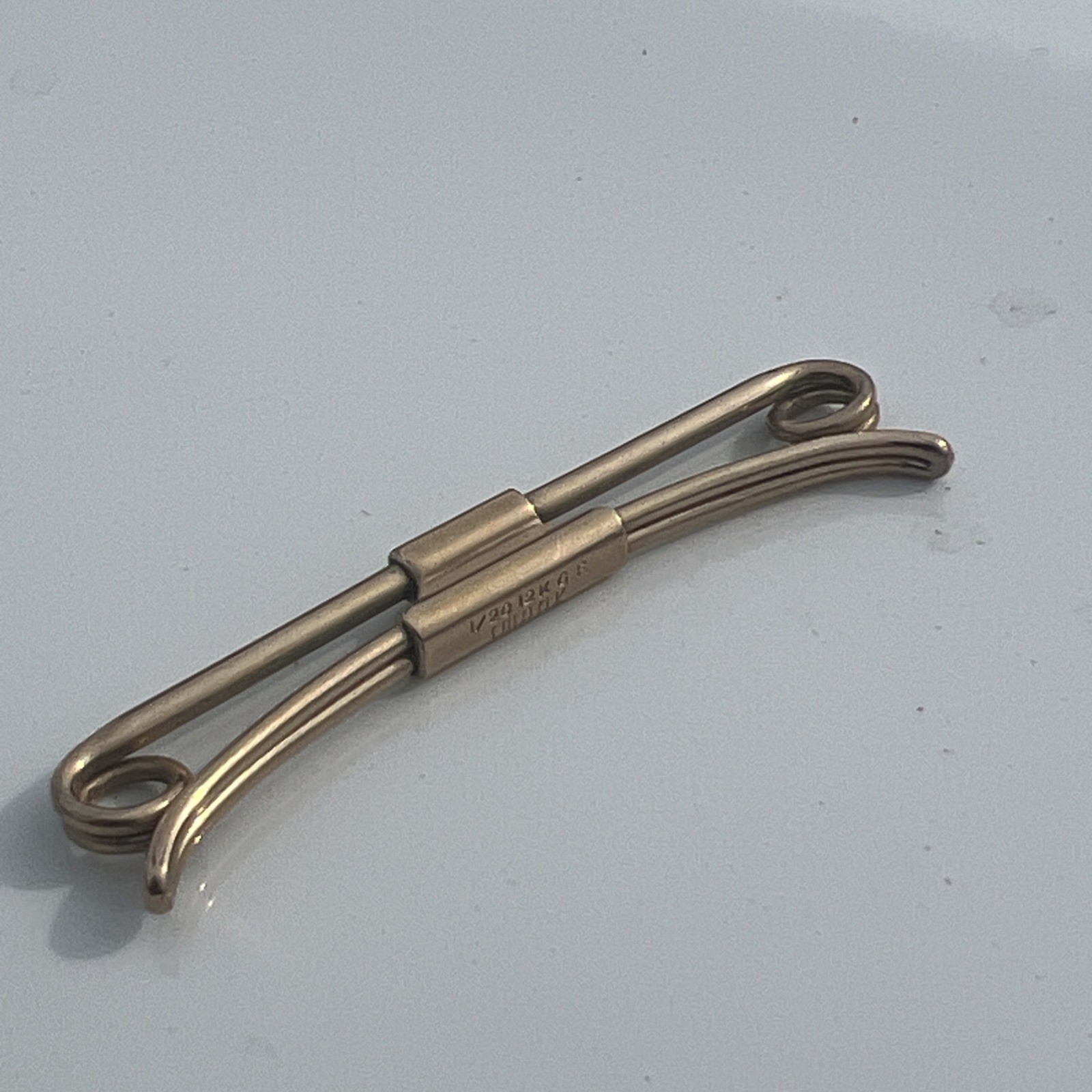 Vintage Swank Gold Filled Collar Clip Stay 1/20 12K G. F. Retro Dapper Signed