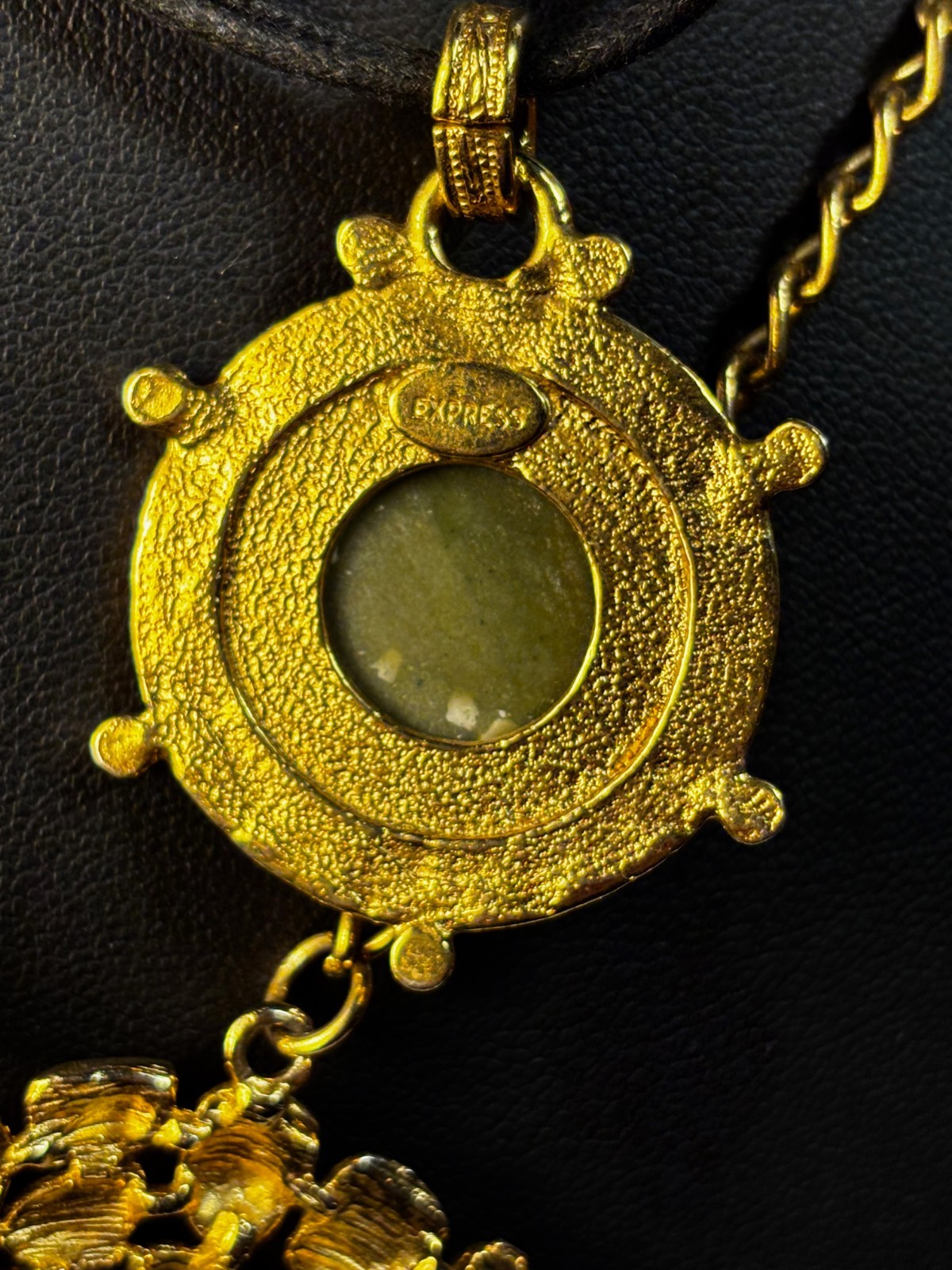 Pendant Necklaces Gold Tone Chunky Statement Express Signed Maximalist