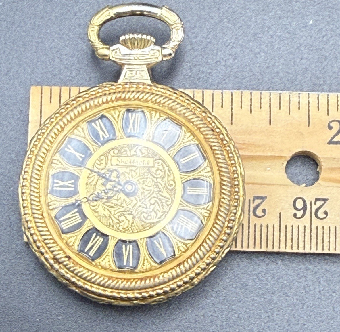 Sheffield Vintage Pocket/Pendant Watch Manual Wind Gold Tone