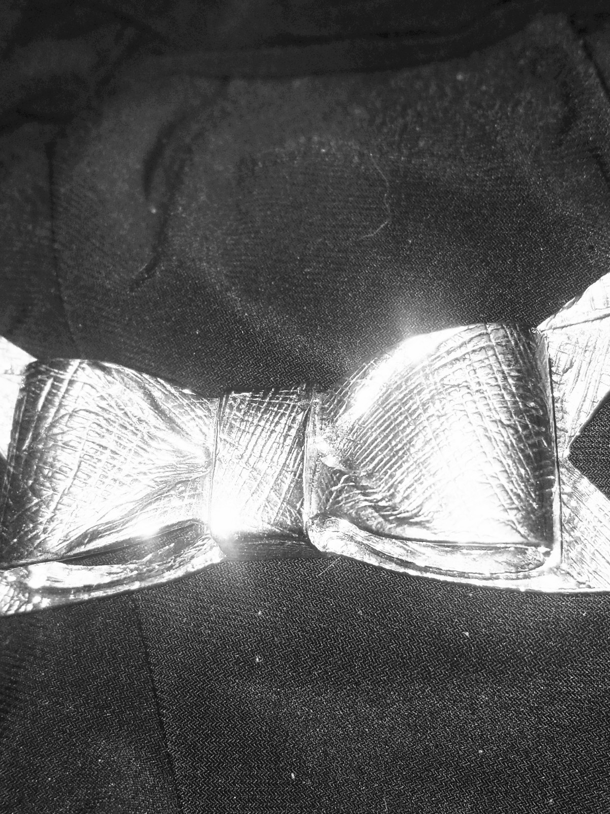 Heavy Silver Chain Necklace,”Lucia Of New York”, Bow Tie Choker, 18″ Adjustable