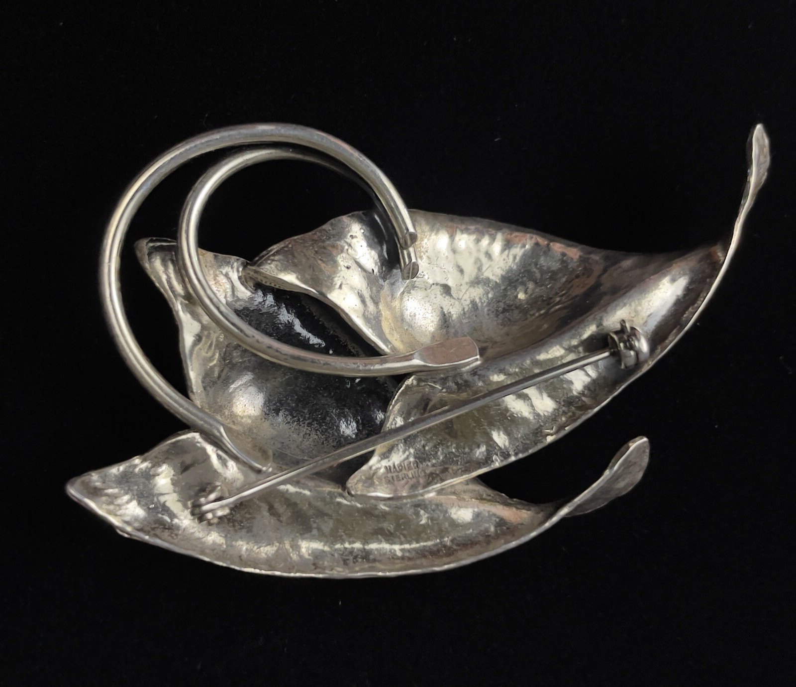 Sterling Silver Philodendron Leaf Brooch Pin Botanical Plant Nature 25g