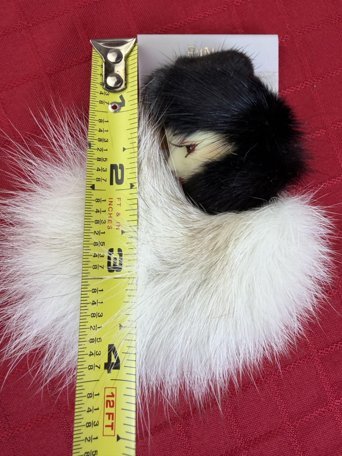 VTG Collectible Faux Fur Woman Face Pin Brooch Retro Fashion