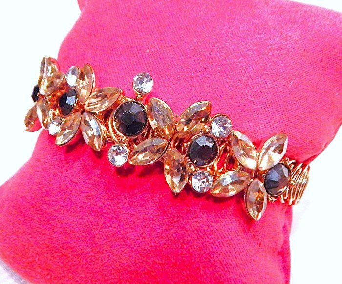 Retro Vintage Dragon Fire Mystic Rhinestone Bypass Cuff Bracelet MONET NWOT S45