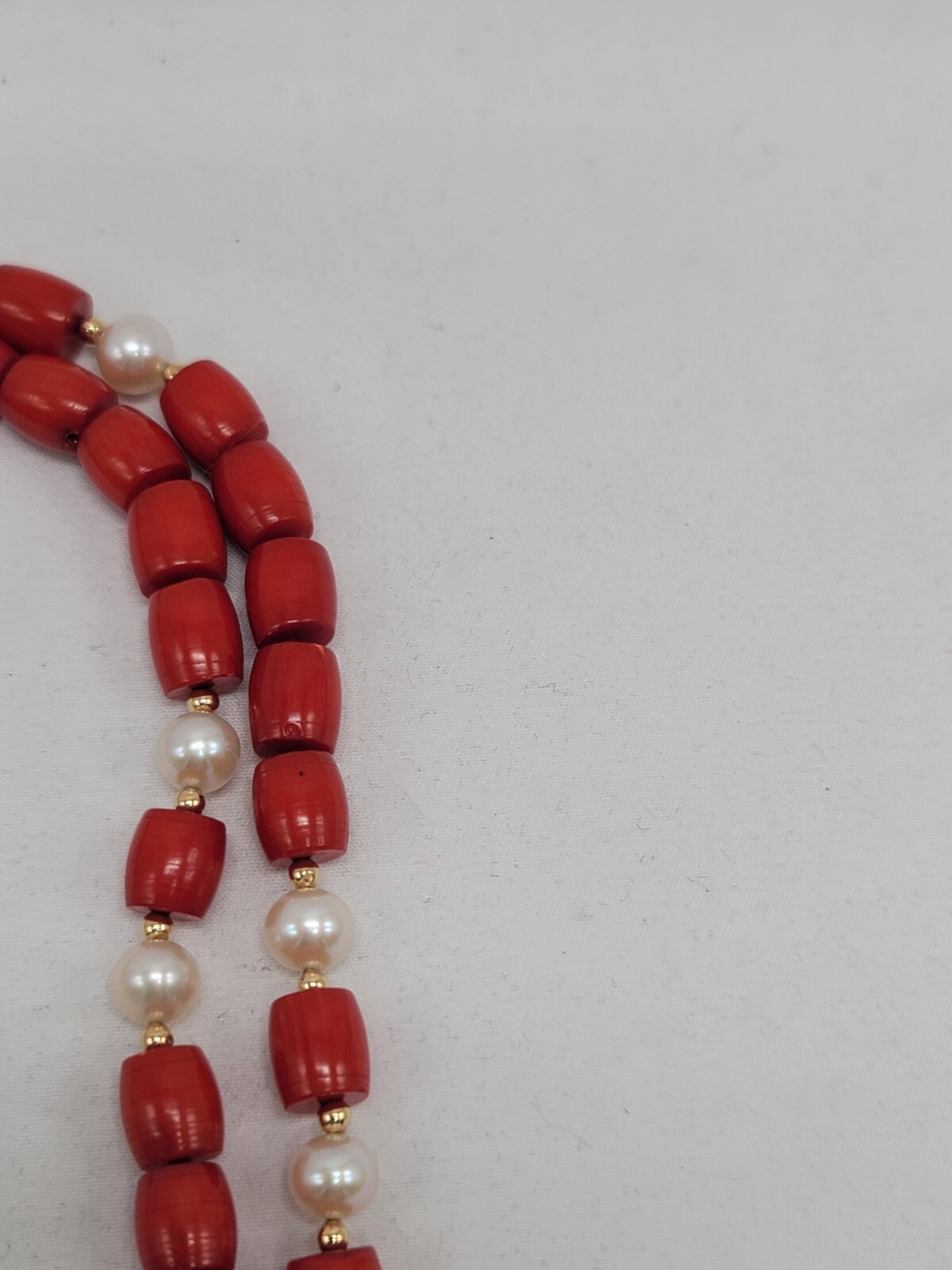 14K GSJ Necklace Pearl Red Coral Extra Long 49 Inches New In Box HSN JEWELRY