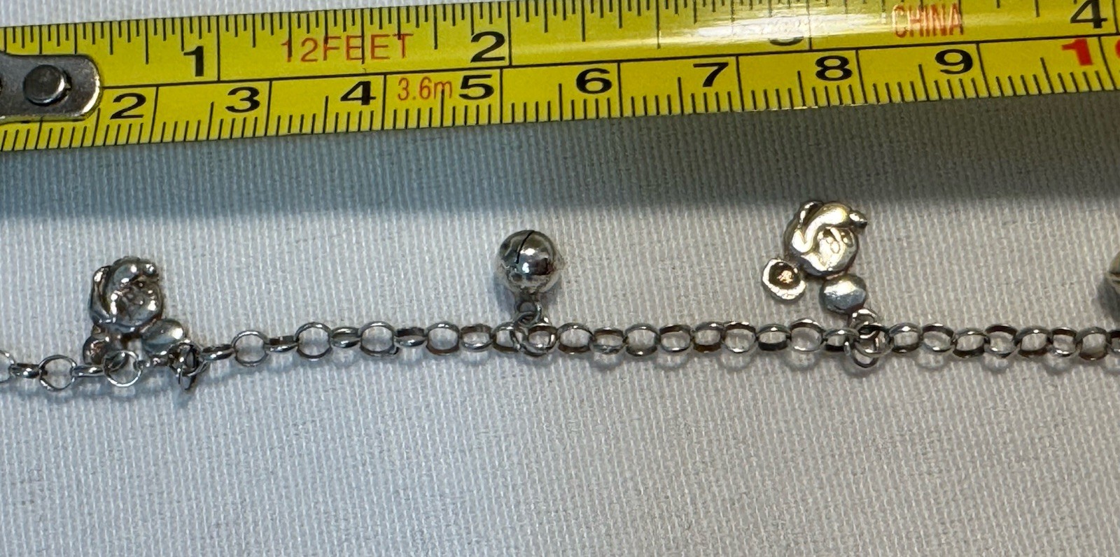 Rare Vintage 1940s 980 Silver MICKY MOUSE Charm Bracelet & Asian Maker Mark