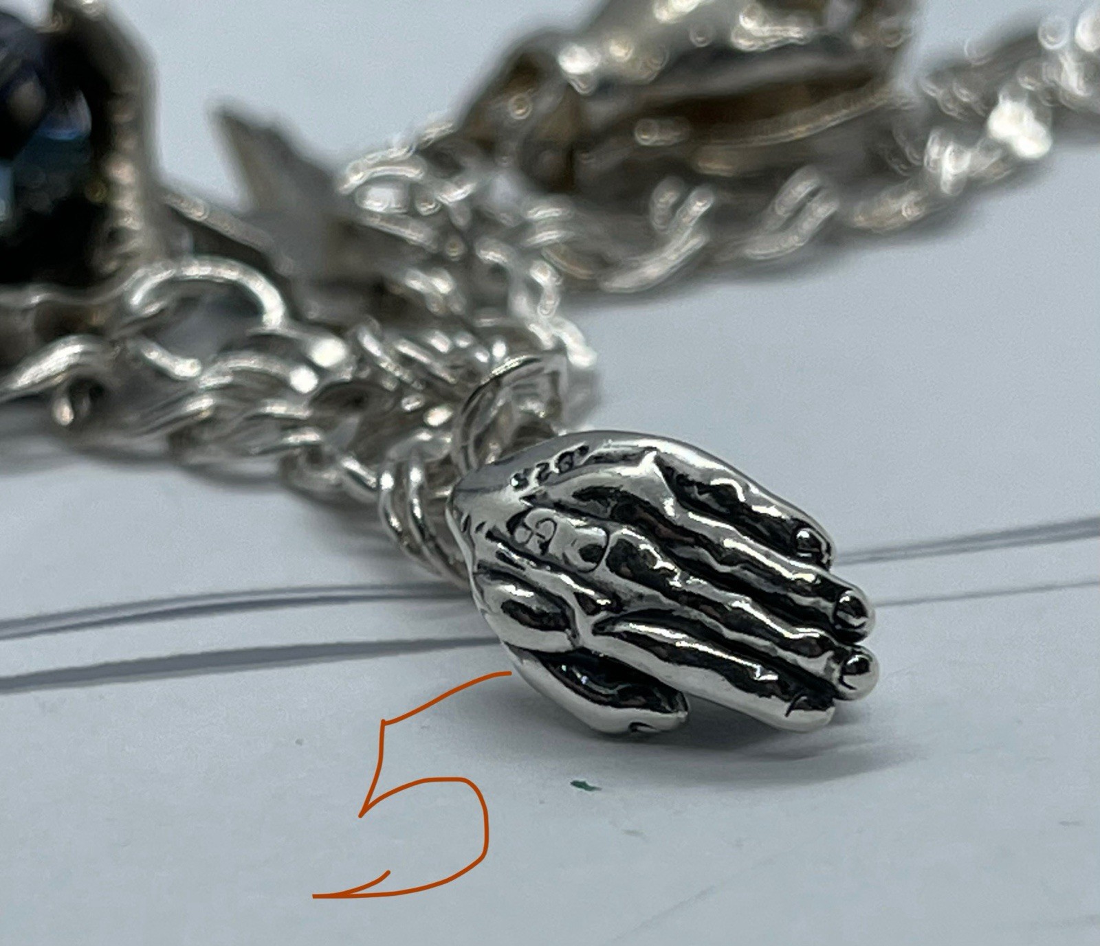 Vintage MCM HANDS that Hold Surprises Sterling Silver Charms Pendants Fobs