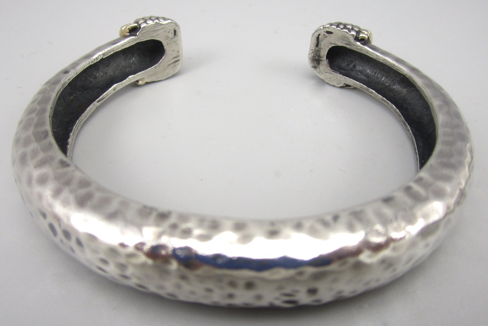 SCARCE DIAN MALOUF STERLING SILVER 14K CUFF BRACELET 40.9G