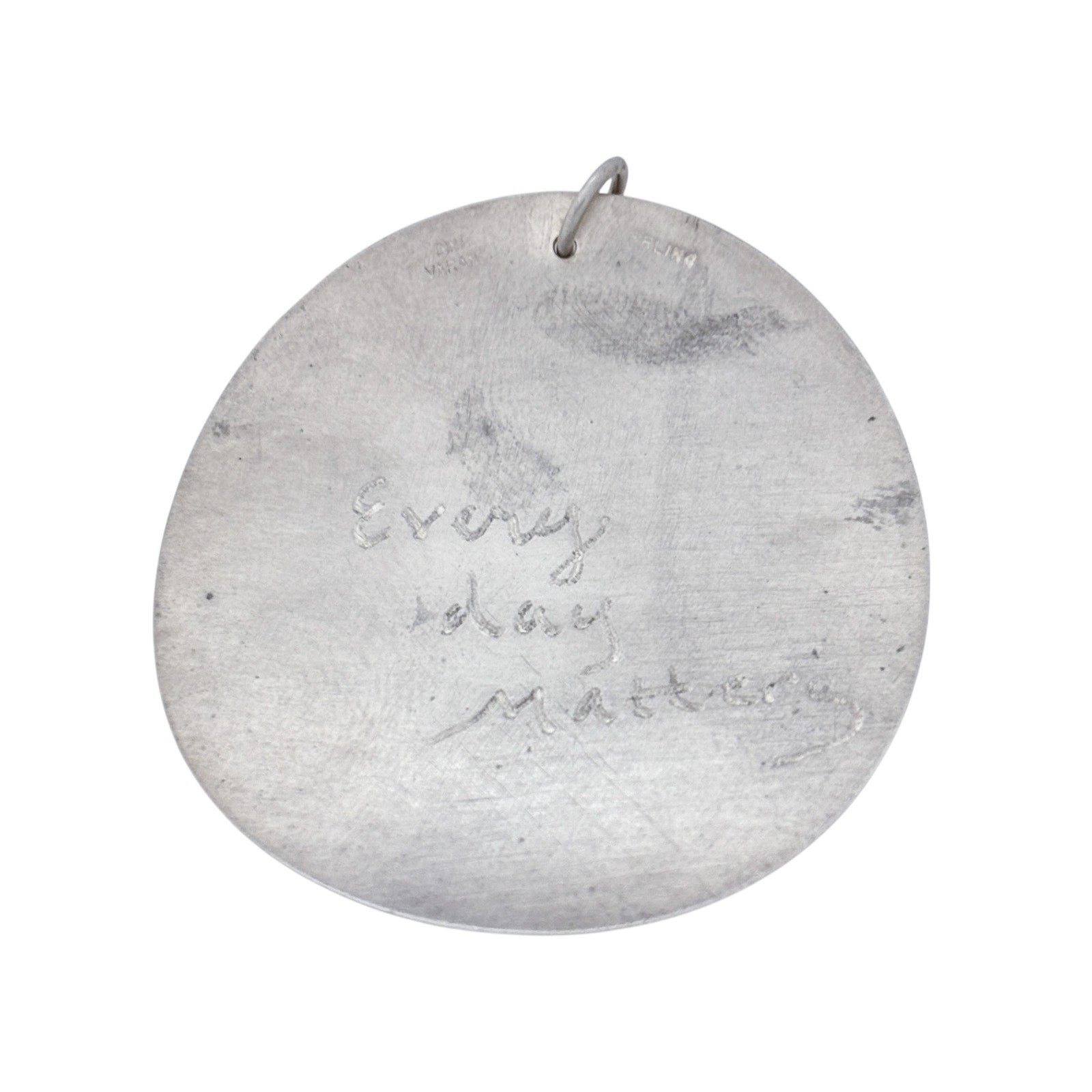 Vintage Sterling Silver 925 Dina Varano Every Day Matters Disc Pendant