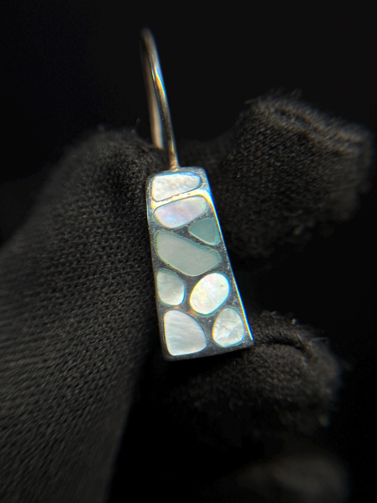 Sterling Silver Mother of Pearl Shell Drop Earrings