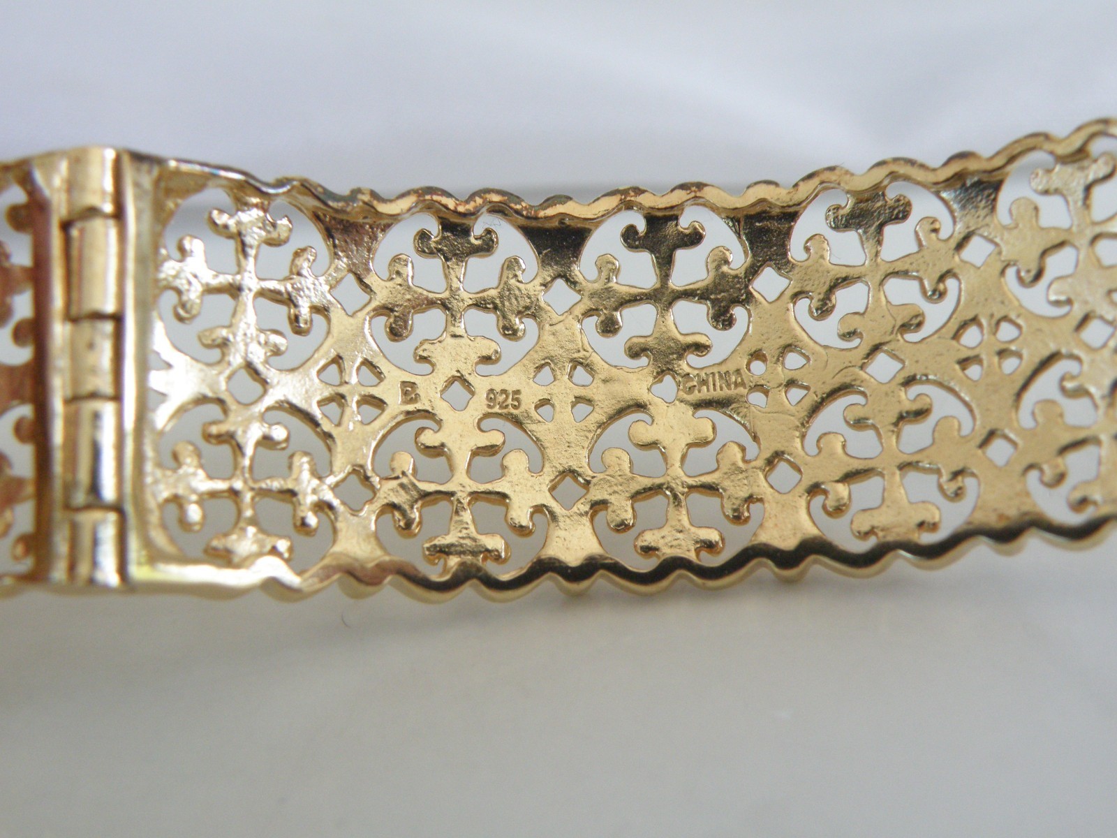 Sterling Silver 925 Gold on Natural Gemstone Statement Bracelet