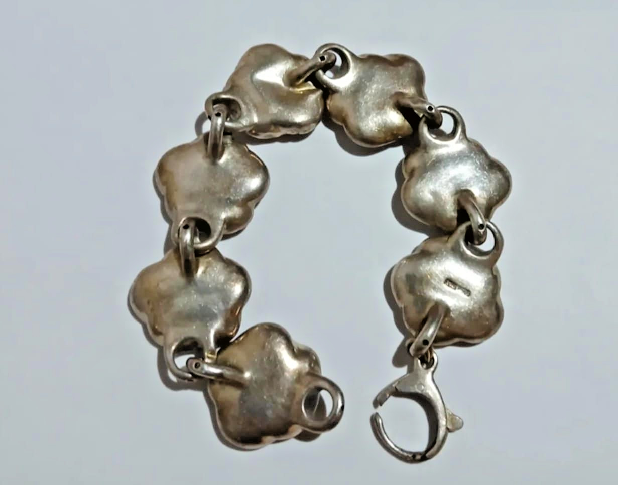 Vintage Sterling Silver 925 Women’s Jewelry Bracelet Roses 21.4 gr USA SELLER