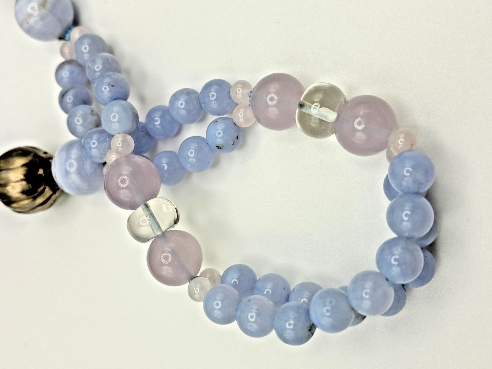 Amazing Chinese Enamel Silver Cloisonne Amethyst Turquoise Blue Agate Necklace