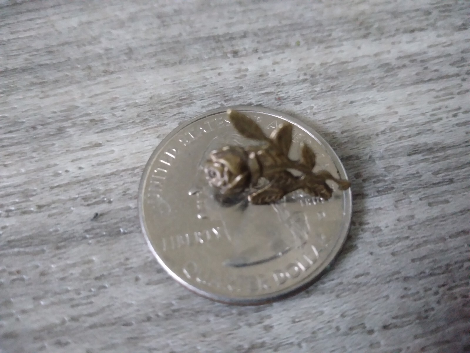 Vintage Brass Rose Lapel Pin