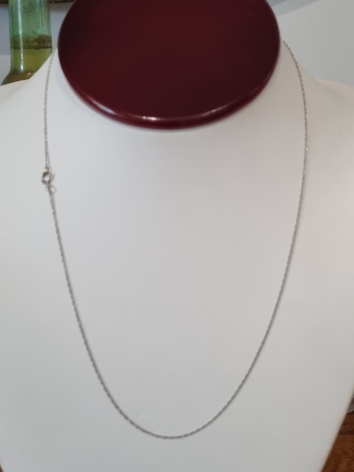Vintage 10k White Gold Chain Necklace USA made See Video .57gm 46.5cms 18.25inc