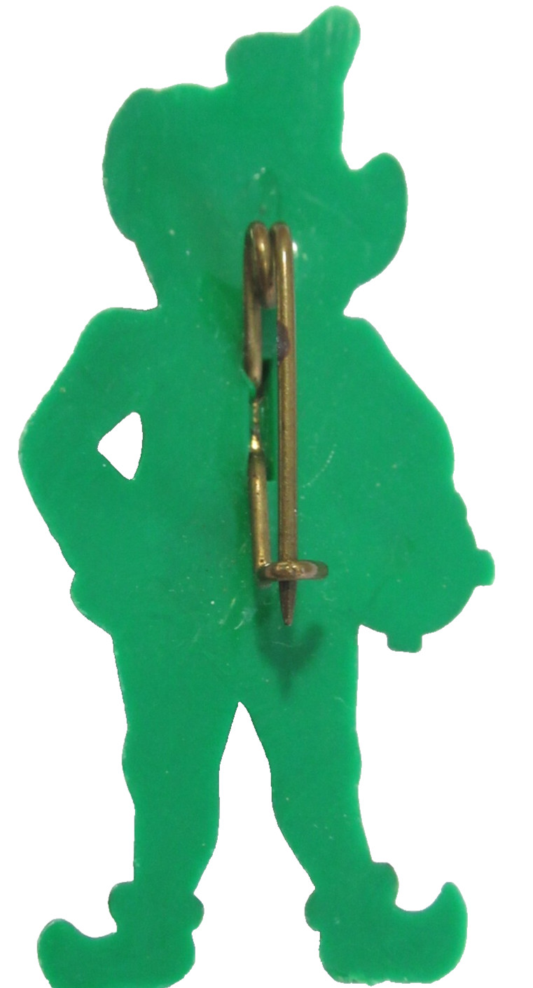 GREEN AND BEIGE CELLULOID VINTAGE LEPRECHAUN ST. PADDY’S DAY ST. PATRICK’S DAY