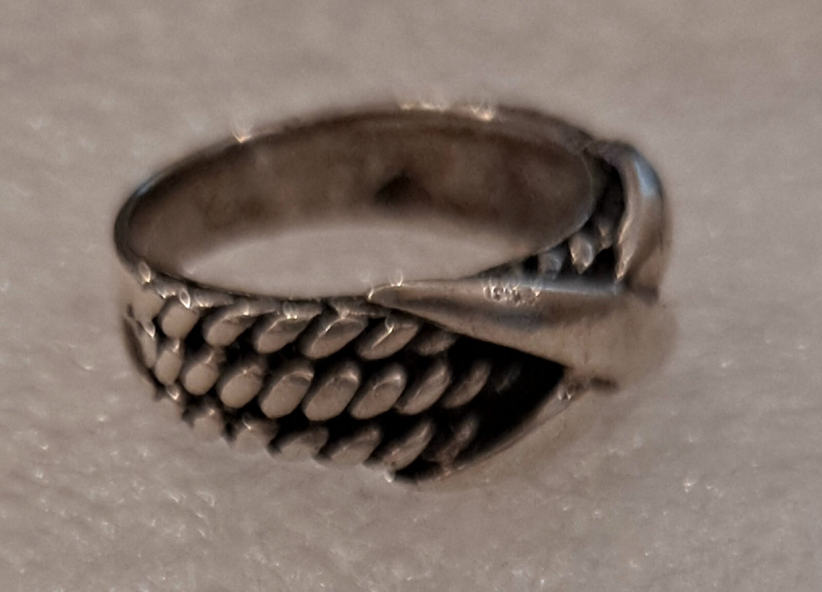 Vintage Sterling Silver Twisted Braided Design Band Rings Signed Designer