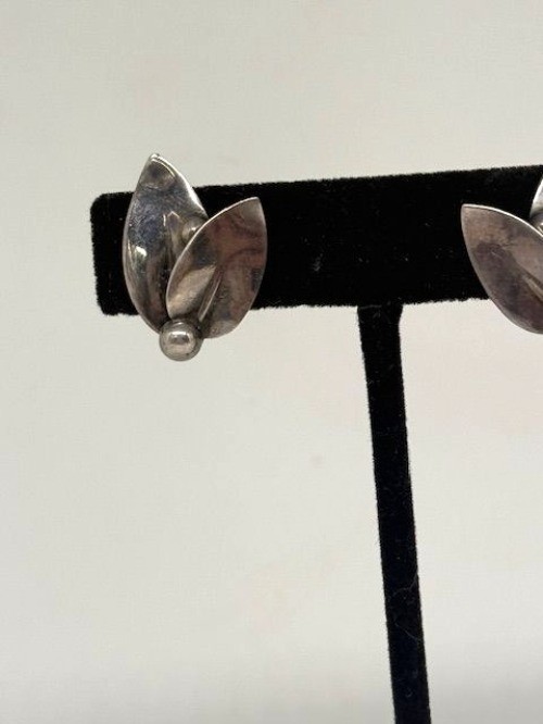 Vintage N.E. FROM Niels Erik Denmark MCM 925 Sterling Modernist ClipOn Earrings