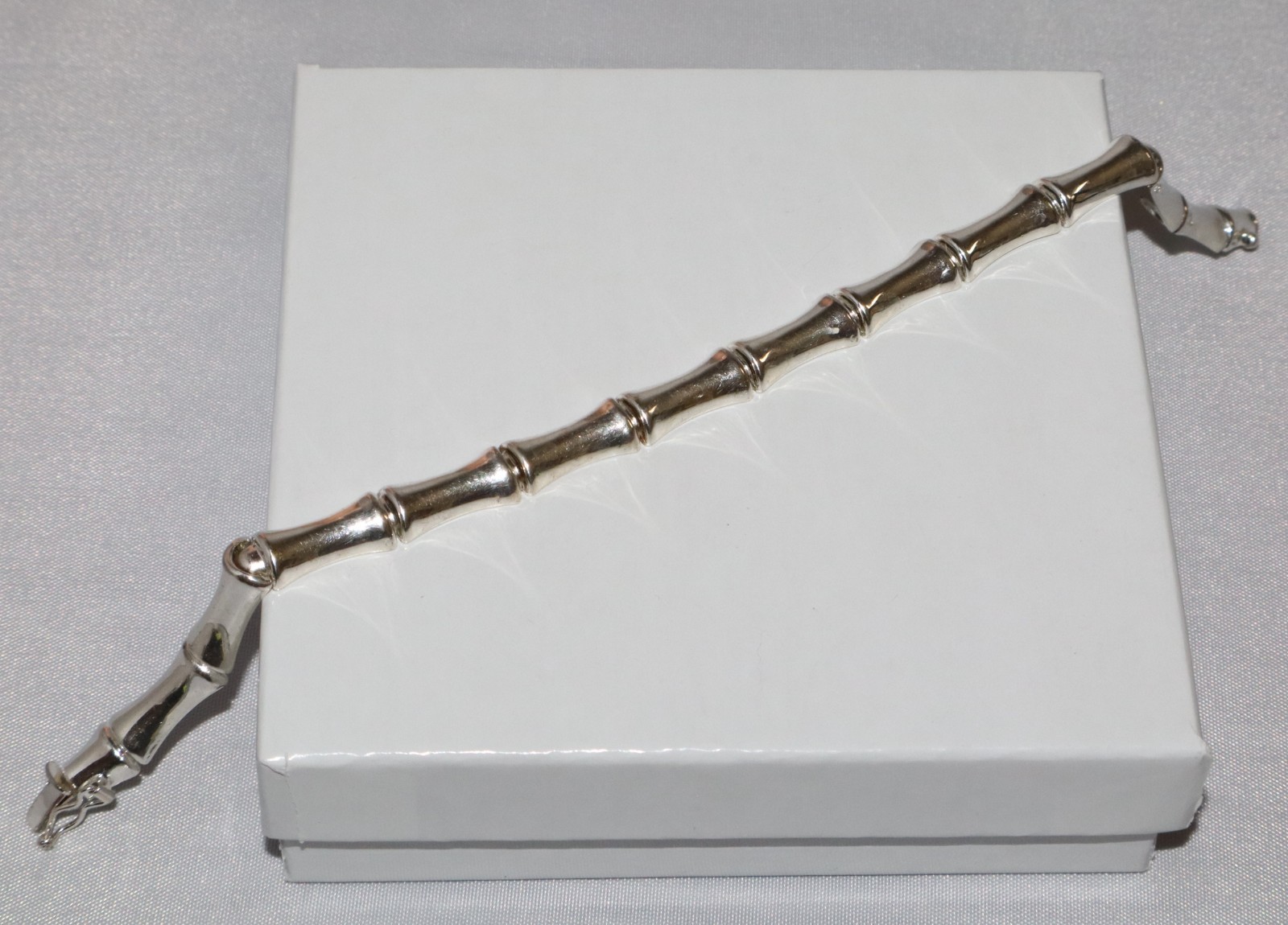 Vintage IBB Sterling Silver Bamboo Link Bracelet 7.5 inches 10.9 grams