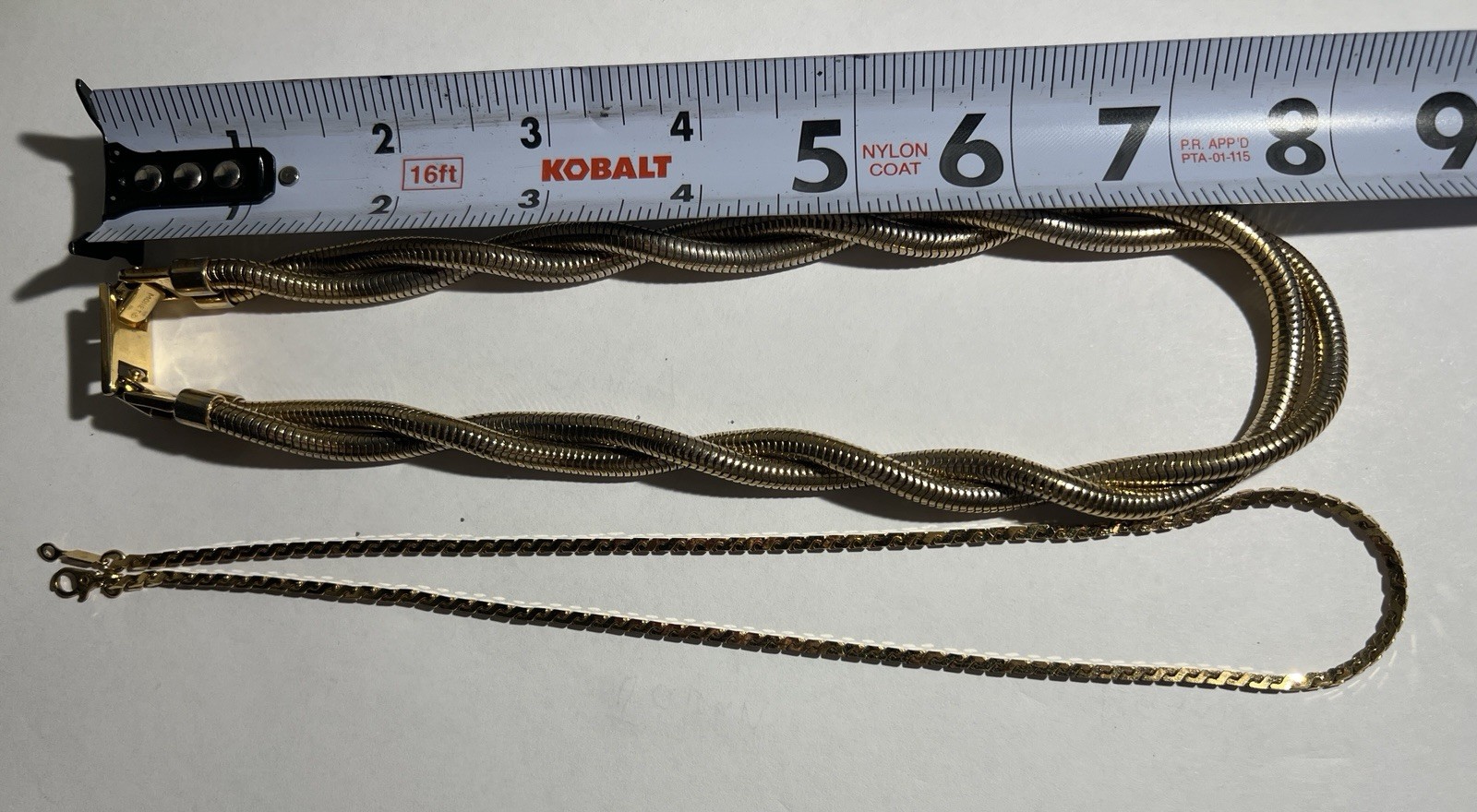 Vintage Signed Monet Gold Tone Twisted Snake Chain Necklace & Bangle Jewelry Lot