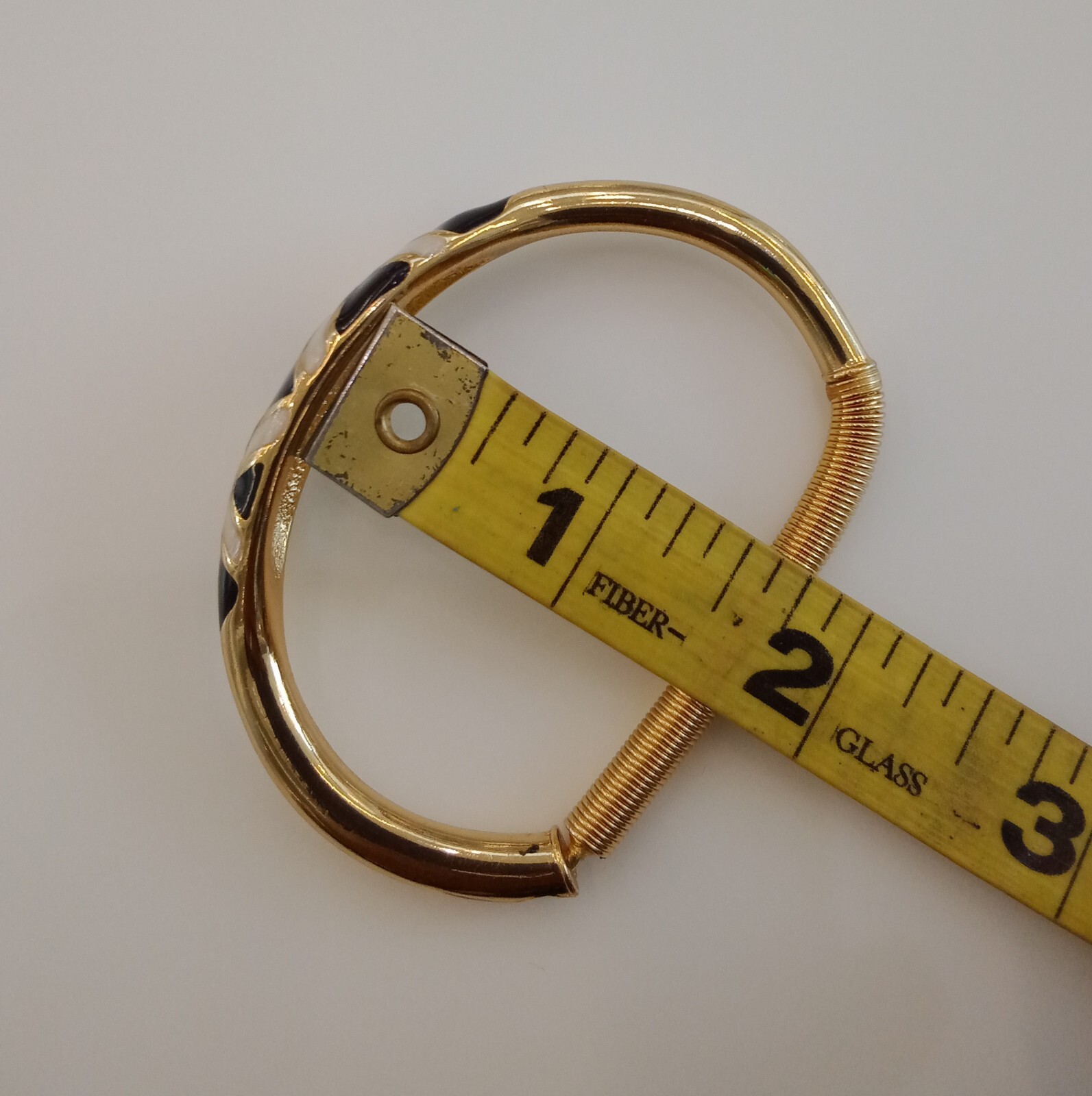 Vintage Orena Paris Bracelet, Goldplate w/ Black & Ivory Enamel, c. ’70s / ’80s