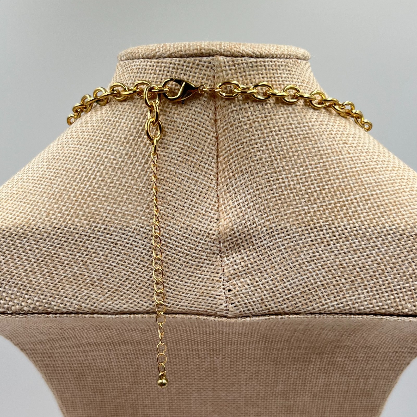 Vintage Retro Gold Tone Cobalt Blue Beaded Fringe Statement Bib Necklace Fashion