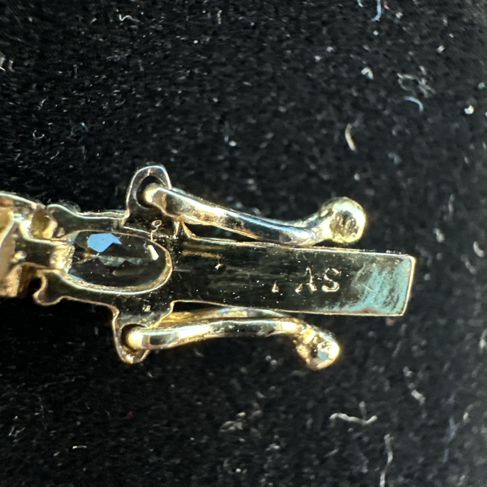 Vintage Suzanne Somers Aqua Blue & White/Colorless CZ 925 Gold Bracelet 7in