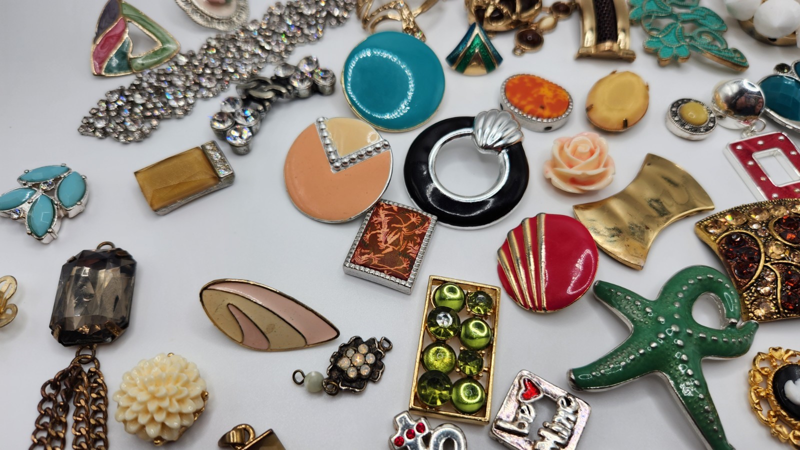 Craft Jewelry Pieces Junk Drawer Lot 50 Different Pieces