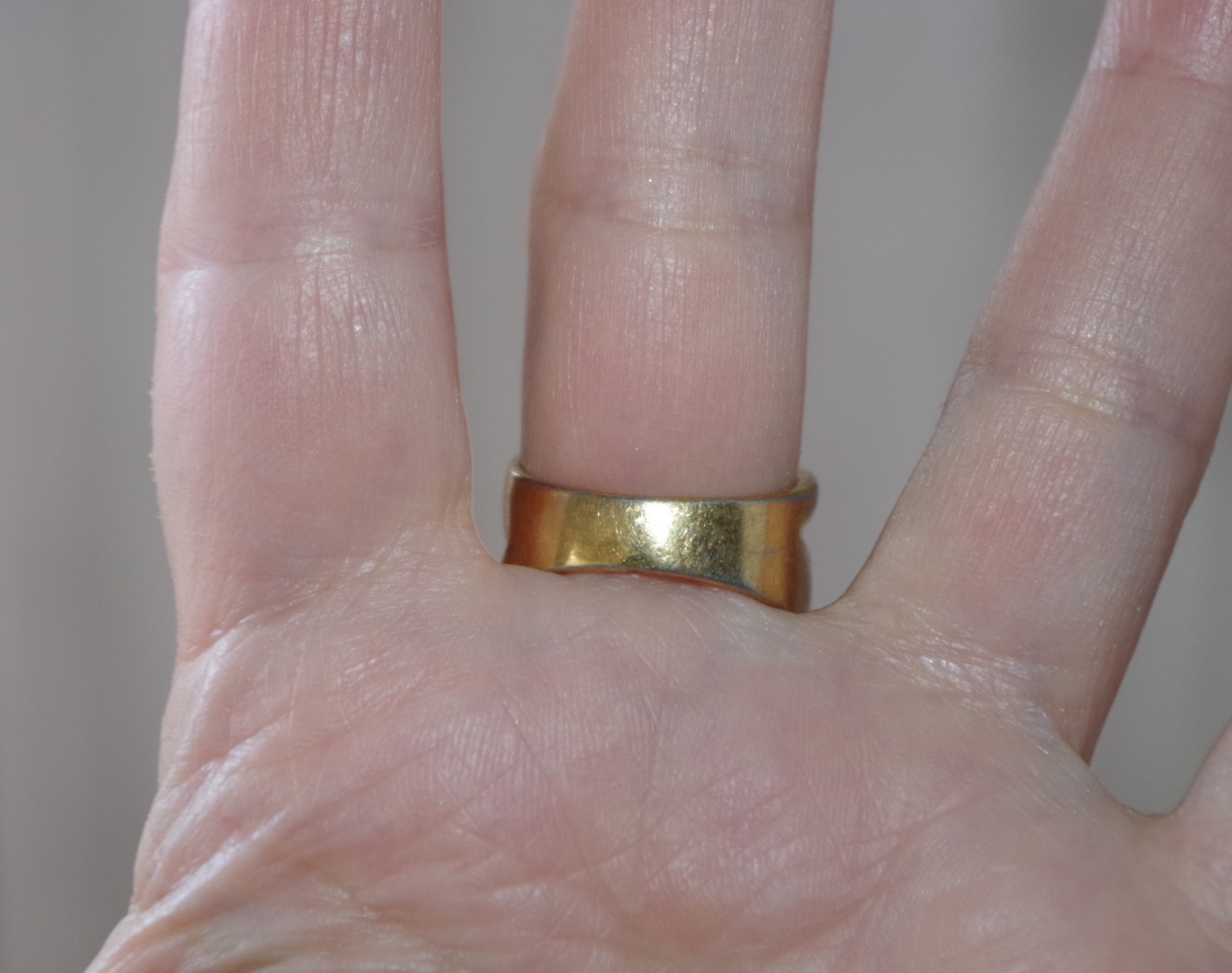 Vintage Stunning 14K Gold Sterling Dome Corrugated Ring: Size 81/2, CA Co.