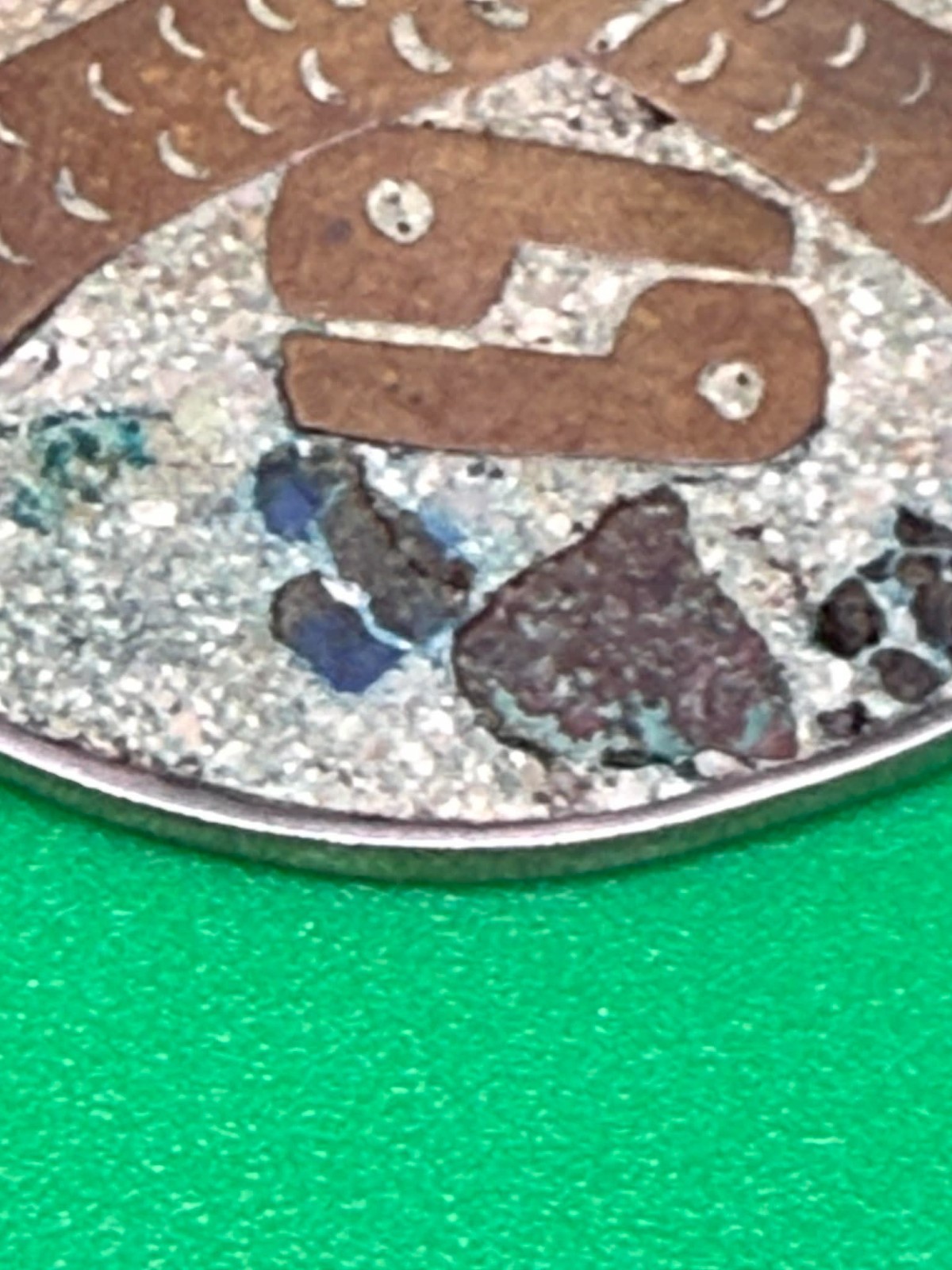 VTG Taxco Mexico Sterling Silver Mixed Metal Fish Pendant 925 Inlay Mid Century