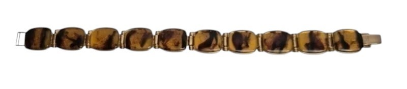 VTG 3pc Necklace, Bracelet & Earrings Liz Claiborne Faux Amber Resin Japan New