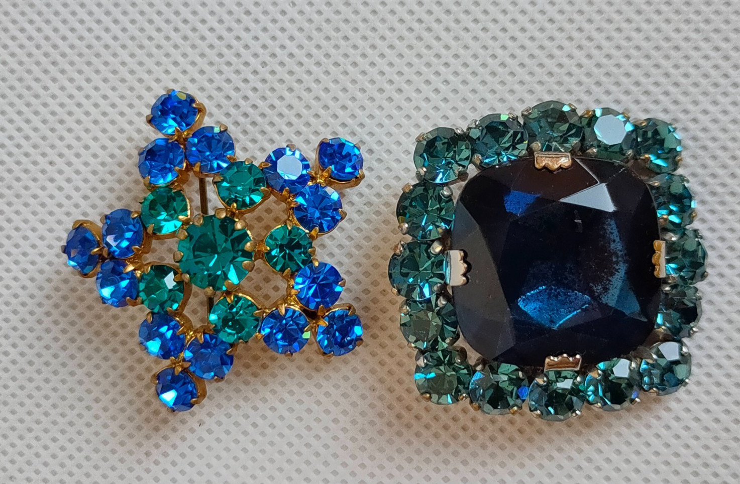 Vintage set of Soviet Czechoslovakian brooches with stones, 6 pcs. USSR.