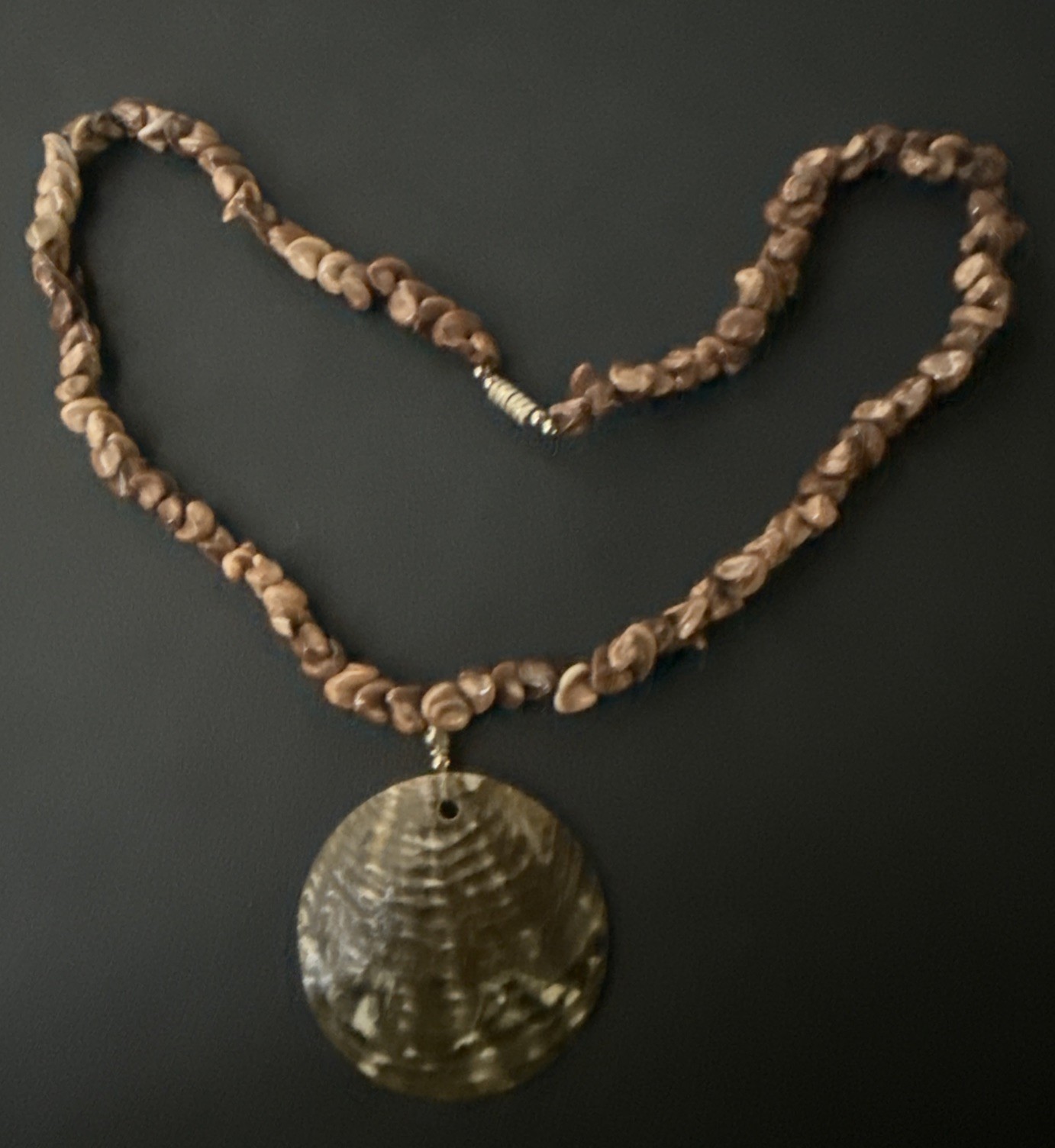 Vintage Shell Beads And Shell Pendant