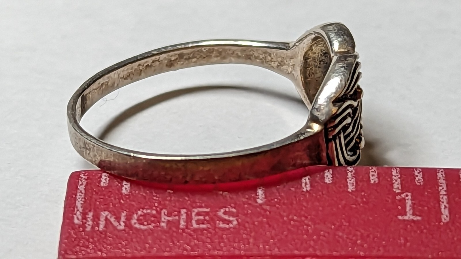 VINTAGE STERLING SILVER CELTIC RING ABOUT SIZE 8 1/4 HALLMARKED 925