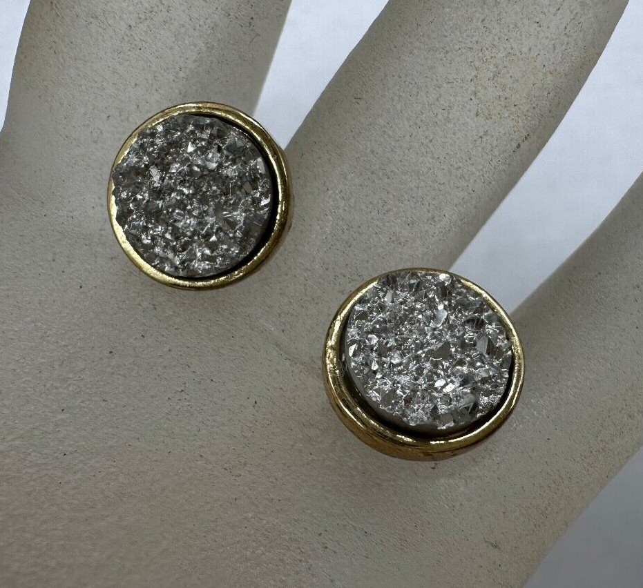 GOLD SILVER PLATED SIGNED SUGAR FIX SUGARFIX POST EARRINGS