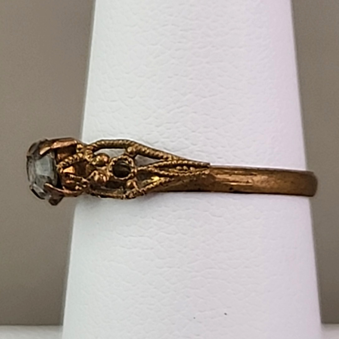 Antique Paste Stone Ring Victorian Germany Gold Filled 7.25